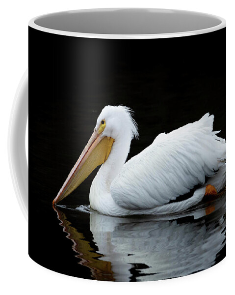 Pelican Coffee Mug featuring the photograph Pelican on Cross Lake by Dot Rambin