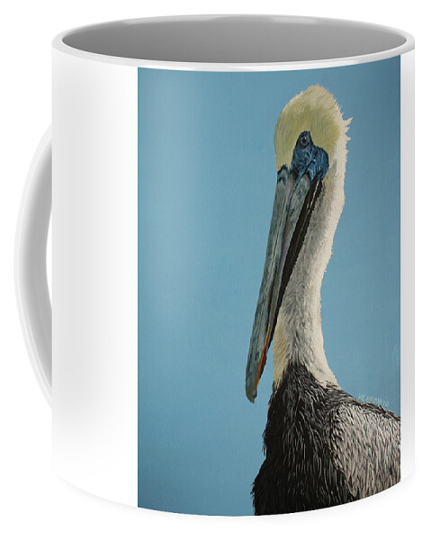 Pelican Coffee Mug featuring the painting Pelicanus Magnificus by Heather E Harman