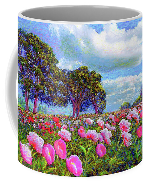 Floral Coffee Mug featuring the painting Peony Heaven by Jane Small