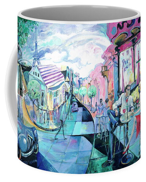 Pepe's Coffee Mug featuring the painting Pepe's Place by Cherie Salerno