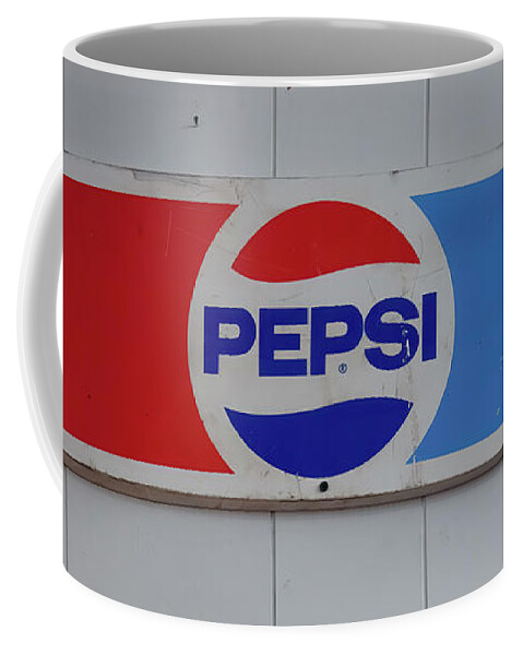 Pepsi Sign Wood Coffee Mug featuring the photograph Pepsi Sign wood by Flees Photos