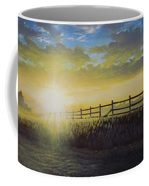 Landscape Coffee Mug featuring the painting Perceiving Light by Timothy Stanford