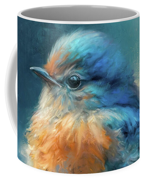 Bluebird Coffee Mug featuring the painting Perfectly Posed by Jai Johnson