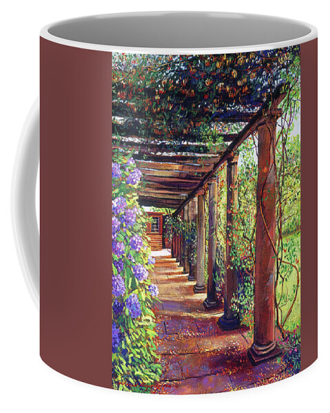 Impressionism Coffee Mug featuring the painting Pergola Walkway by David Lloyd Glover