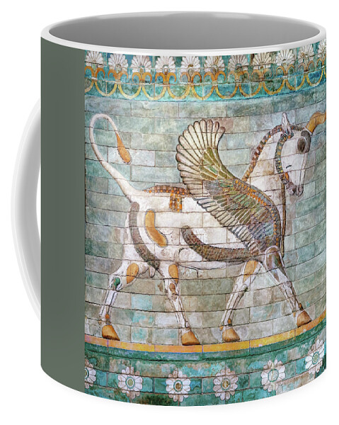Persian Bull Coffee Mug featuring the photograph Persian Winged Bull by Weston Westmoreland