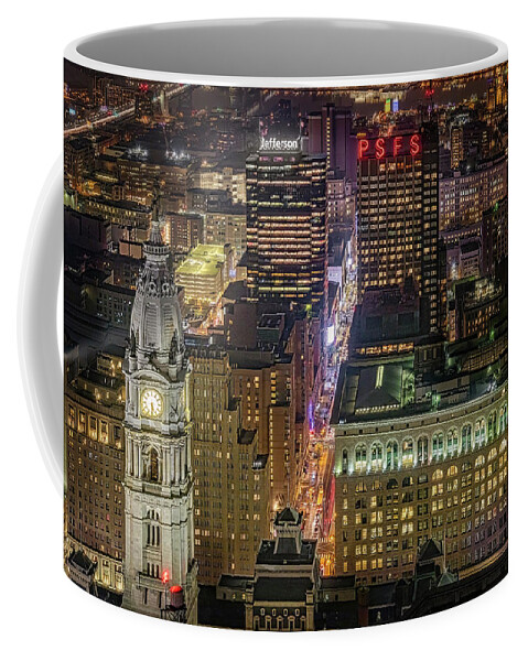 Philadelphia Skyline Coffee Mug featuring the photograph Philly PA Skyline by Susan Candelario