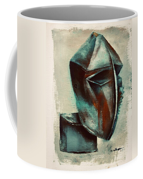 Philosophy Coffee Mug featuring the painting Philosopher's Headstone by Martel Chapman