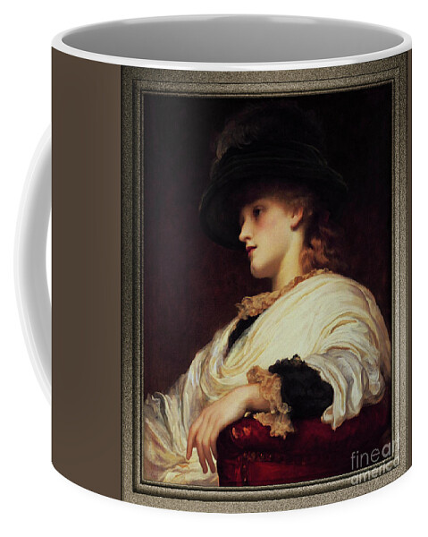 Phoebe Coffee Mug featuring the painting Phoebe by Frederic Leighton by Rolando Burbon