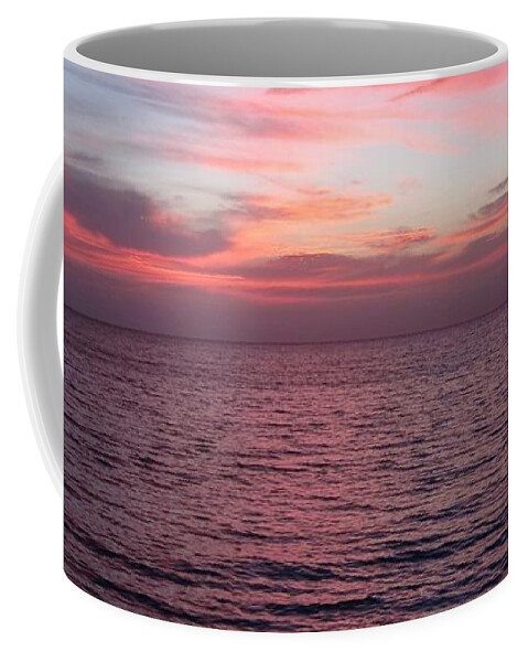 Beach Coffee Mug featuring the photograph Photo 102 Pink sunset by Lucie Dumas