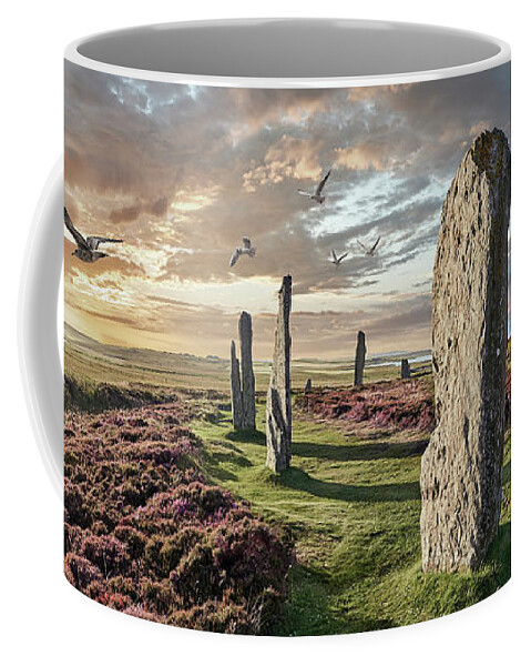 Ring Of Brodgar Coffee Mug featuring the photograph Ancient Stone - Photo of The Ring of Brodgar Stone Circle, Orkney by Paul E Williams