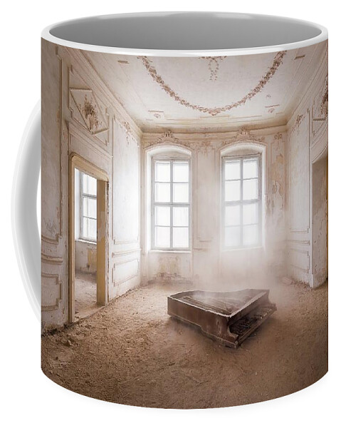 Abandoned Coffee Mug featuring the photograph Piano in the Dust by Roman Robroek