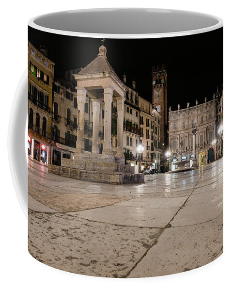 Italy Coffee Mug featuring the photograph Piazza Erbe, Verona, Italy #1 by Alberto Zanoni