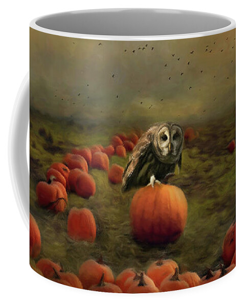 Halloween Coffee Mug featuring the painting Picking My Pumpkin by Jai Johnson