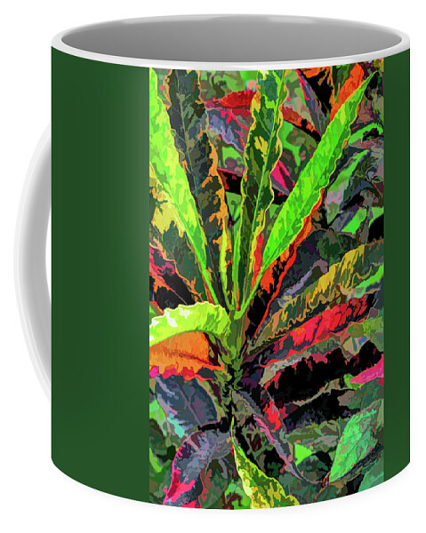 Croton Coffee Mug featuring the digital art Pie-Crusted Croton by Ron Grafe