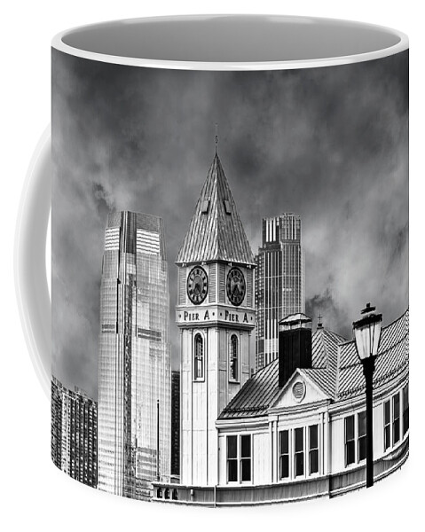 Pier A Coffee Mug featuring the photograph Pier A among the clouds by Cate Franklyn