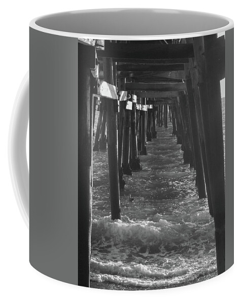 Beach Coffee Mug featuring the photograph Pier by Tony Spencer