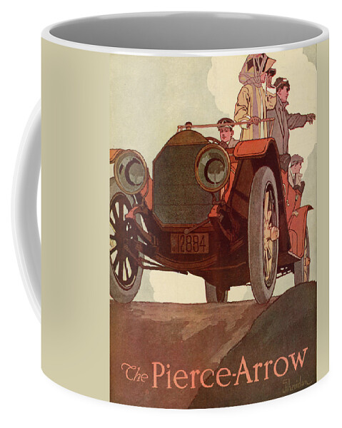 Life Magazine Advertisement Coffee Mug featuring the mixed media Pierce Arrow Advertisement 1911 by Sheridan