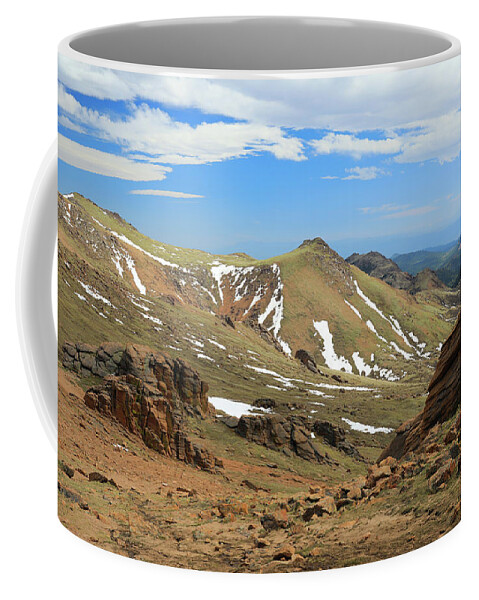 Pikes Peak Landscape View Coffee Mug featuring the photograph Pikes Peak Overlook Colorado by Dan Sproul