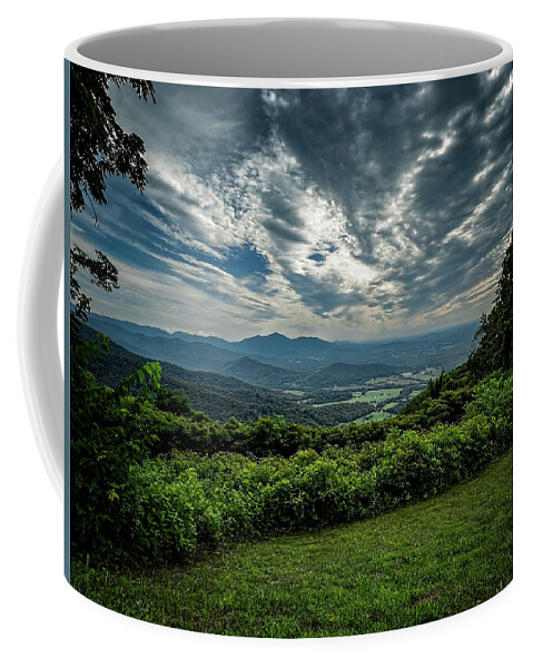 Blue Ridge Parkway Coffee Mug featuring the photograph Pine Spur Overlook - HDR by Deb Beausoleil