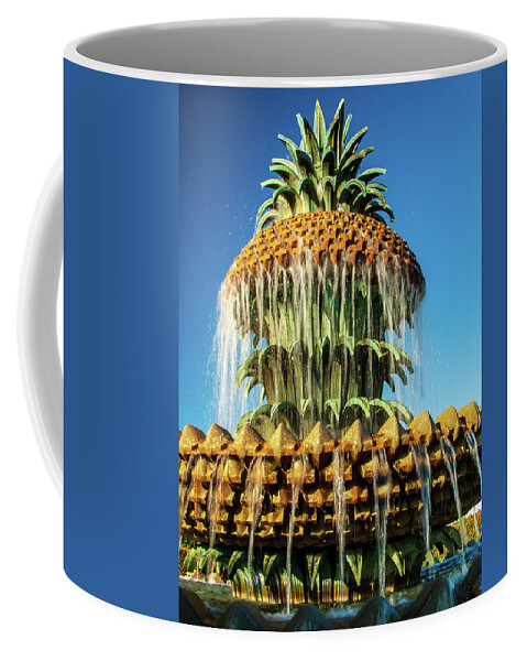 Charleston Coffee Mug featuring the photograph Pineapple Fountain Charleston by Louis Dallara