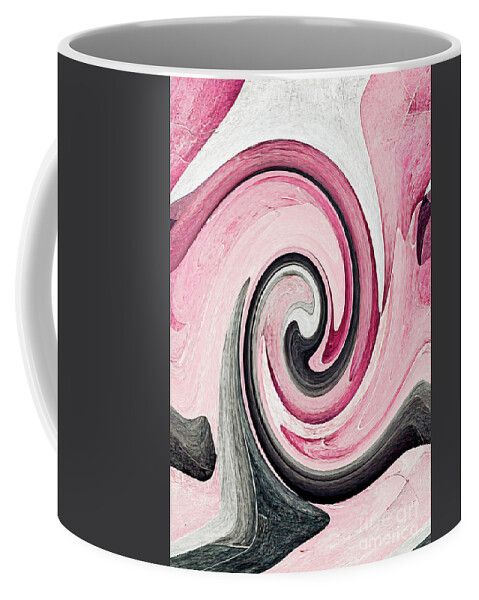 Pink Abstract Coffee Mug featuring the painting Pink Abstract 2 by Tina LeCour