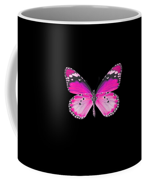 Pink Butterfly Coffee Mug featuring the digital art Pink Butterfly by Caterina Christakos