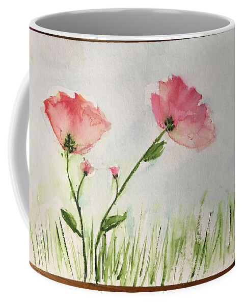 Pink flowers Coffee Mug by Lydia Hermosilla Coleman - Pixels