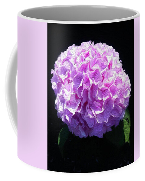 Hydrangea Coffee Mug featuring the photograph Pink Hydrangea - Stylized by Mary Poliquin - Policain Creations
