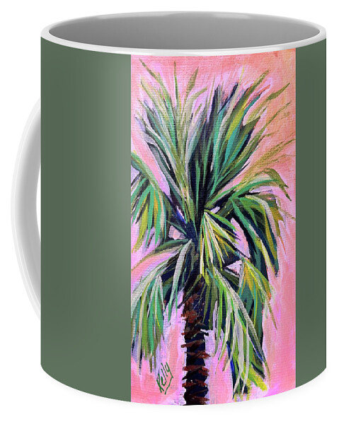 Palm Coffee Mug featuring the painting Pink by Kelly Smith