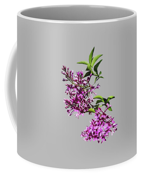 Lilacs Coffee Mug featuring the photograph Pink Lilacs and Leaves by Susan Savad