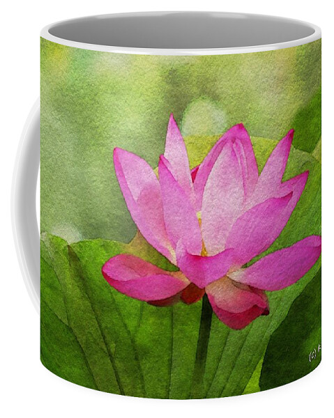 Lotus Coffee Mug featuring the painting Pink Lotus Flower by Karrie J Butler