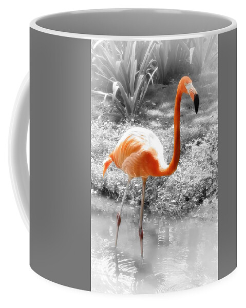 Bird Coffee Mug featuring the photograph Pink Orange Flamingo Photo 210 by Lucie Dumas
