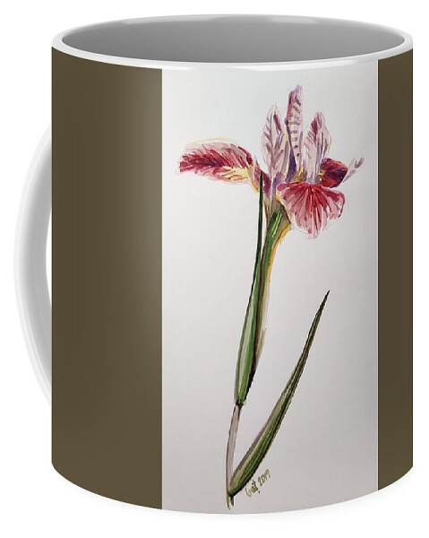 Flower Coffee Mug featuring the painting Pink Orchid by George Cret