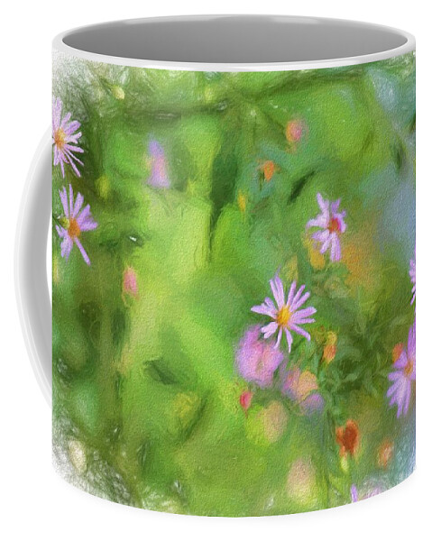 Flora Coffee Mug featuring the digital art Pink Petal Fade by Terry Cork