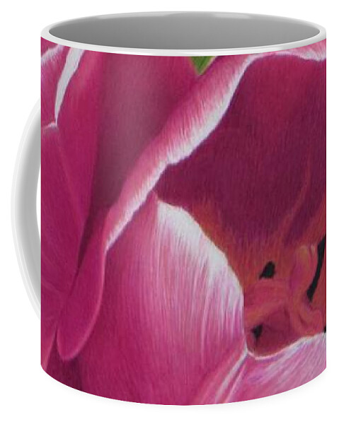Tulips Coffee Mug featuring the drawing Pink Petals by Kelly Speros
