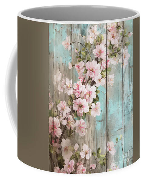 Pink Flowers Coffee Mug featuring the painting Pink Petals by Tina LeCour