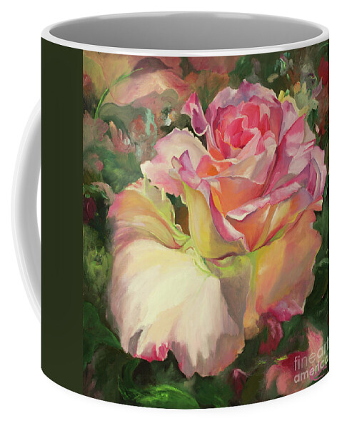 : Flowers Coffee Mug featuring the painting Pink Rose by Radha Rao