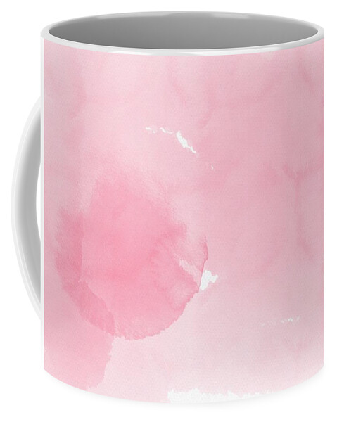 Pink Skies Coffee Mug featuring the digital art Pink Skies - Minimal Abstract Painting - Modern Art by Studio Grafiikka