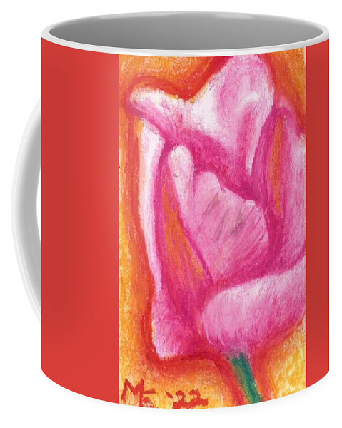 Tulip Coffee Mug featuring the painting Pink Tulip by Monica Resinger