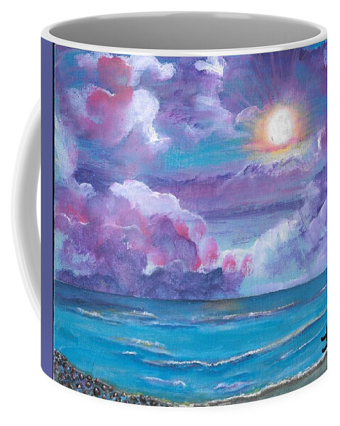 Pink Coffee Mug featuring the painting Pinked by Esoteric Gardens KN