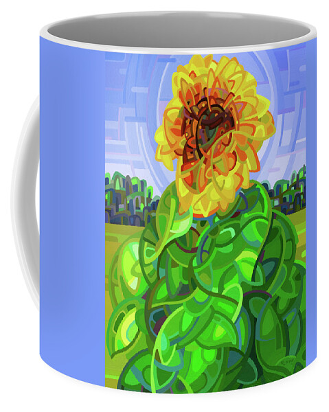 Abstract Coffee Mug featuring the painting Pinwheel by Mandy Budan