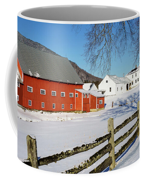 America Coffee Mug featuring the photograph Pioneer Farm Winter Scene - Columbia, NH by John Rowe