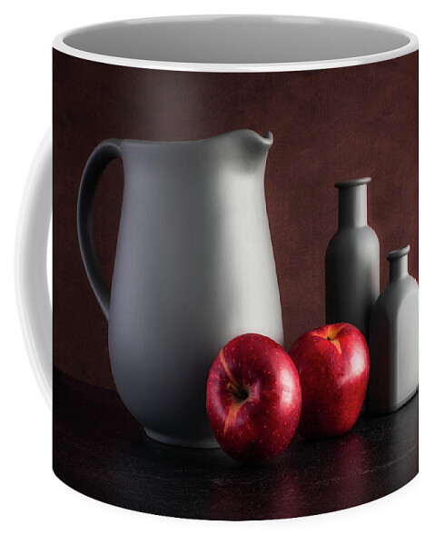 Food Coffee Mug featuring the photograph Pitcher with Apples by Tom Mc Nemar