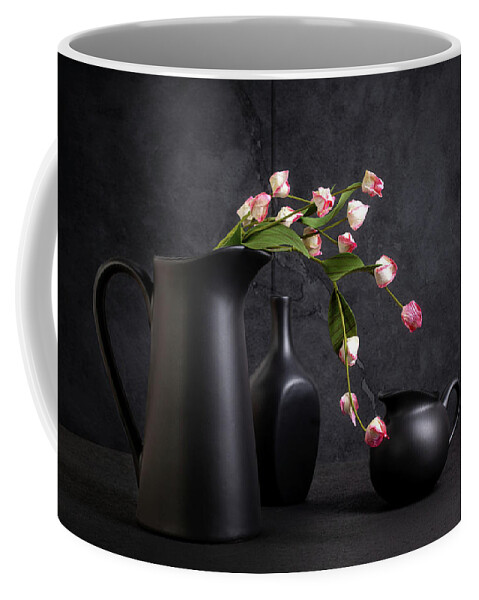 Pitcher Coffee Mug featuring the photograph Pitchers with Flowers Still Life by Tom Mc Nemar
