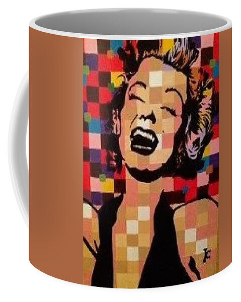 Pixelated Coffee Mug featuring the painting Pixeled Marilyn by Cynthia King