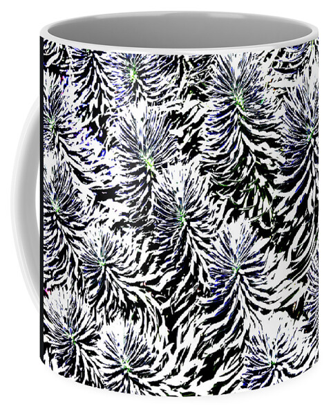 Pacific Northwest Coffee Mug featuring the digital art Plant Patterns In White by David Desautel