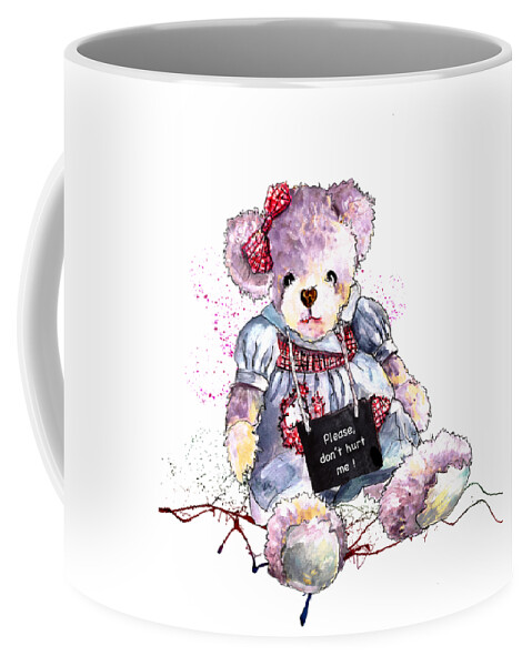 Bear Coffee Mug featuring the painting Please Don't Hurt me by Miki De Goodaboom