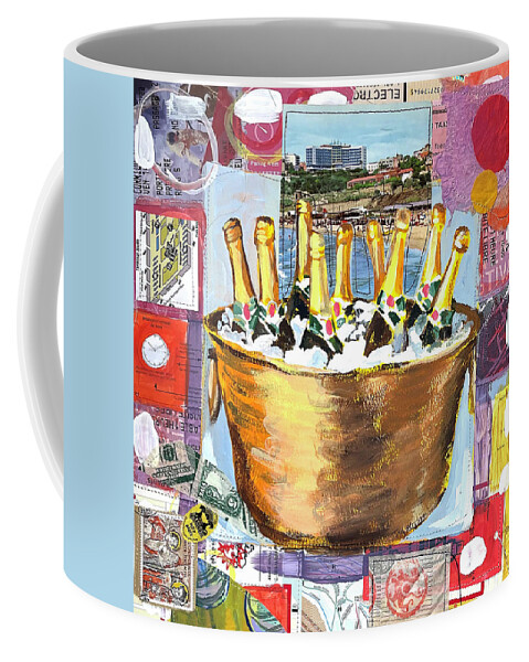 Collage Coffee Mug featuring the painting Plunge by Tilly Strauss