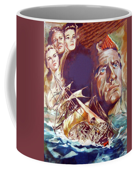 Plymouth Coffee Mug featuring the painting ''Plymouth Adventure'', 1950, movie poster painting by Georg Schubert by Stars on Art