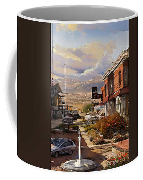 Pocatello Coffee Mug featuring the digital art Pocatello, Idaho, USA edge of city wall art by Christina Fairhead
